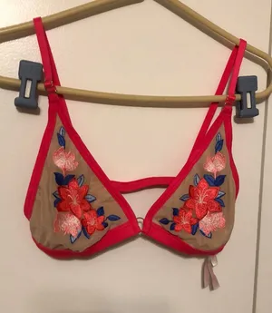 PINK - Victoria's Secret Neon Flower Bralette Women’s Size Large thumbnail 1