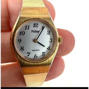 Pulsar gold tone stainless steel vintage watch thumbnail 2