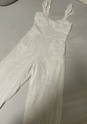 white eyelet jumpsuit thumbnail 2