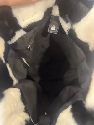 Checkered faux fur bag Multiple thumbnail 4