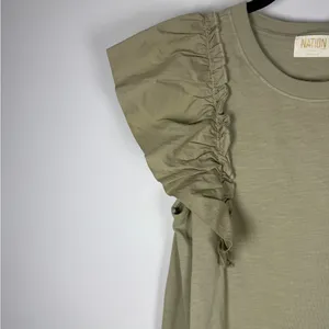 Aviator Nation Nation Ltd Para Boxy Tee Moss Ruffle Small Coquette Romantic Feminine Demure thumbnail 9