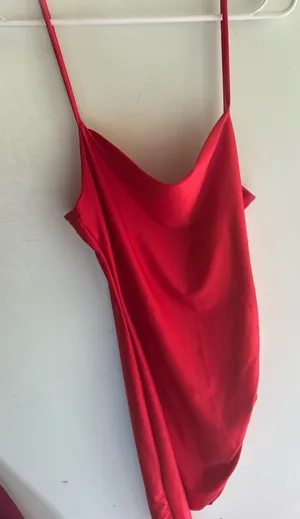 red spaghetti straps. Dress thumbnail 1