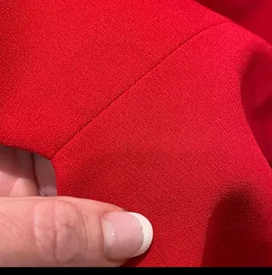 Vintage 90s Laundry Red Mini Scallop Sheath Shift Dress Scalloped 10 Party thumbnail 6