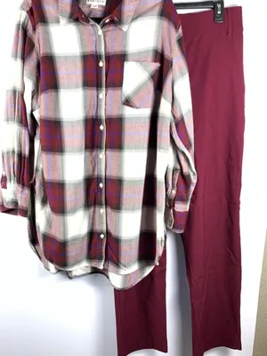 Chico's So Slimming Women's Size 2 Pants Burgundy Wine Pull On Stretch thumbnail 6