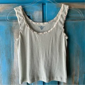 Brandy Melville Ribbed Lace Trim Tank One Size thumbnail 2