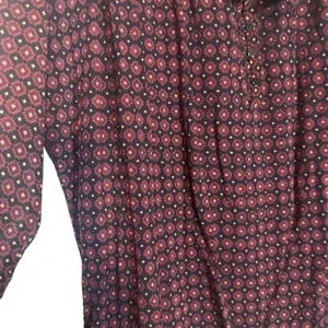Ann Taylor LOFT Black & Brown Paisley V-Neck Long Sleeve Blouse Women Sz M thumbnail 4