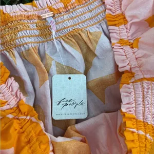 Free People Mila Floral Printed Mini Dress in Tangerine Combo – Size XS NWT thumbnail 3