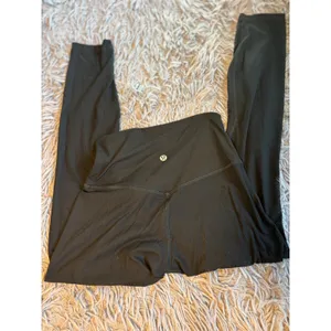 Lululemon Black Ribbed High Rise Leggings Activewear Yoga Pants thumbnail 2