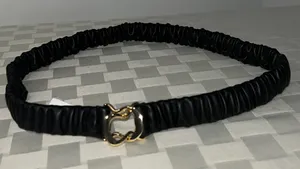 Express Black Elastic Belt with Gold Buckle thumbnail 1