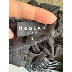 Beulah Black Faux Leather Fringe Mini Dress Womens S Whimsigoth Goth Grunge thumbnail 5