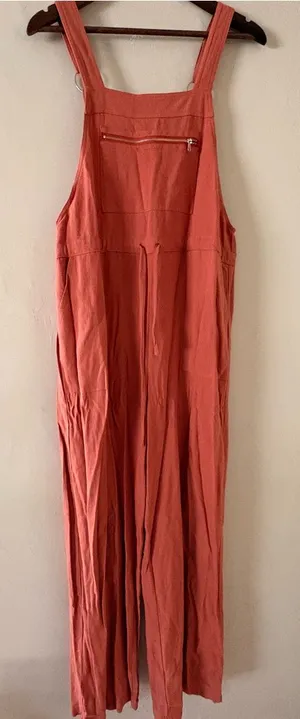 ANRABESS Women’s Terracotta Sleeveless Wide Leg Jumpsuit Overall Romper Size S thumbnail 1