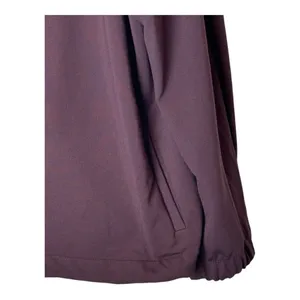 Zara Jacket Women‎ XL Burgundy Black Trim Mock Neck Full Zip Track Jacket thumbnail 6