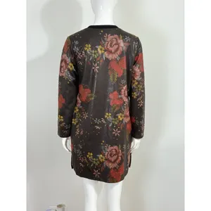 TOV Los Angeles Faux Leather Floral Snap Front Coat Dress Jacket Duster 38 NWT thumbnail 6