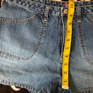 Y2K 2000s Grunge Micro Mini Baddie Hot Pants Low/Mid Rise Denim Jean Booty Bimbo Shorts Cargo Pockets #goth #whimsigoth subversive acubi #cyber #punk biker whimsygoth #mcbling streetwear music festivals rave plur Size 10 - Measurement in pics thumbnail 6