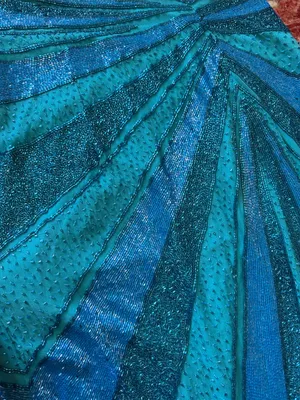Teal & Blue Ruched Spaghetti-Strap Evening Gown thumbnail 5