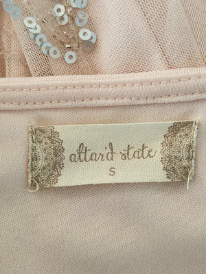 Altar'd State Pink Sequin Beaded Long Cocktail Dress Size Small thumbnail 9