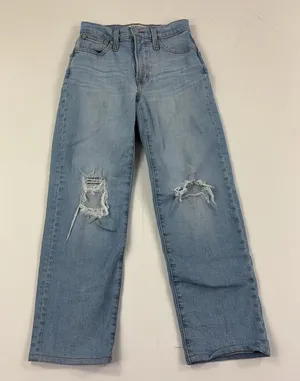 Madewell Perfect Vintage Straight Jeans Womens 23 Blue Light Wash Distressed thumbnail 1