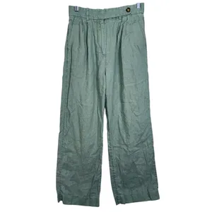 Abercrombie & Fitch Sage Green Linen Wide Leg Dress Pants Trousers Women Size 27 thumbnail 2