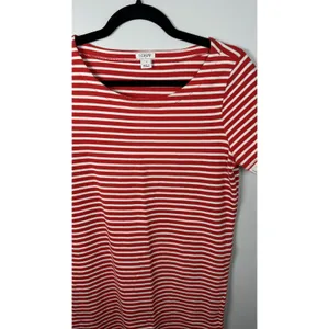 J. Crew Small Dress Womens 100% Cotton‎ Striped Red White Lace Short Sleeve thumbnail 10