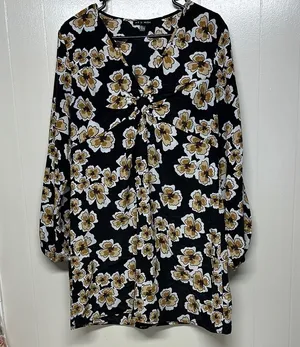 As U Wish Black and Gold Floral Mini Dress thumbnail 1