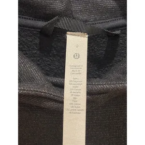 Lululemon Scuba Pullover Hoodie Womens 0 Black Silver Metallic Cropped LW3GE3S thumbnail 3