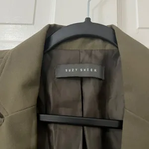 Suzy Shier Olive Green Military Double Breasted Blazer Jacket S Band Dark Academia Office thumbnail 3