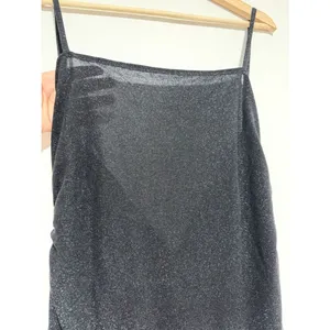 Reformation Breslin Midi Dress Black Sparkle Metallic Night Sky Size Large thumbnail 10