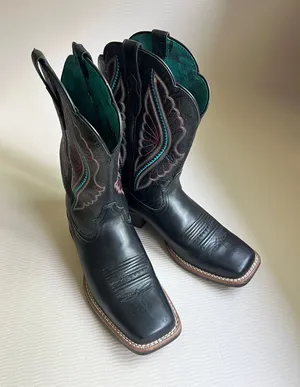 Ariat Ladies Primetime True Black Square Toe Boots 7 thumbnail 1