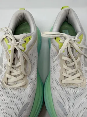 Hoka One One Bondi 8 Running Shoe Women's 6B Blanc de Blanc Sunlit Ocean Walking thumbnail 9