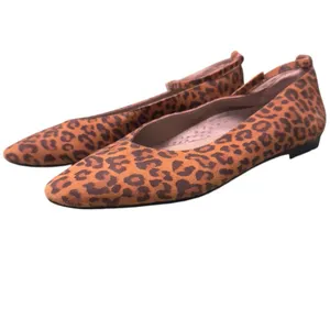 Reden Leopard Print Calf Hair Pointed Toe Ankle Strap Ballet Flats Women’s EU 39 thumbnail 5