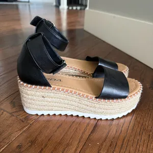 Soda Espadrille Sandals Platform Black thumbnail 2