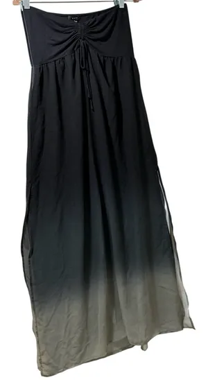 Raviya Black Ombre Maxi Swim Coverup Dress Strapless L 12 14 thumbnail 1