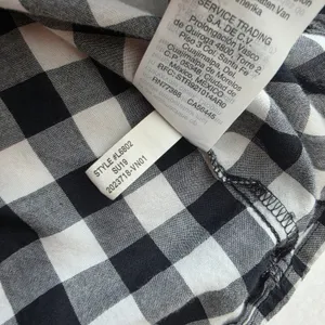J.Crew Womens Black White‎ Gingham Tie Front Short Sleeve Button Up Shirt Small thumbnail 7