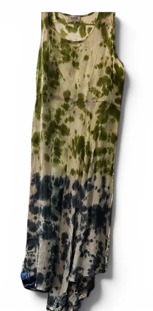 Myra Bag‎ Green and Dark Blue Tie-Dye Maxi Dress thumbnail 1
