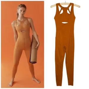 FP Movement Breakaway‎ XS Halogen Jumpsuit Burnt Orange Athleisure Yoga Workout thumbnail 2