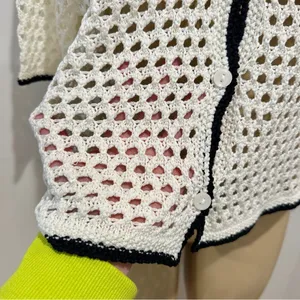 Divided Crochet Cardigan Polo Sweater Sz M Shirt Button Front H&M HM thumbnail 4