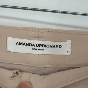 Amanda Uprichard Womens Tan Beige Tuxedo Stripe Dress‎ Shorts Size Large thumbnail 4