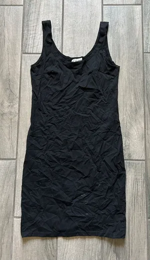 H&M Black Scoop Neck Mini Tank Dress thumbnail 1