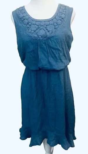 Wrangler‎ Blue Cowgirl RodeoDress Small Western Boho Rodeo Farm Cottage thumbnail 1