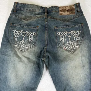 Stampa Jeans Vintage Y2K Embroidery Skater Jeans Hip Hop Denim 34x30 Medium Wash thumbnail 13