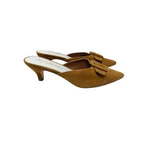 Matisse Layover Suede Buckle Kitten Heel Mule Pumps Cognac Brown Size 7.5 thumbnail 7