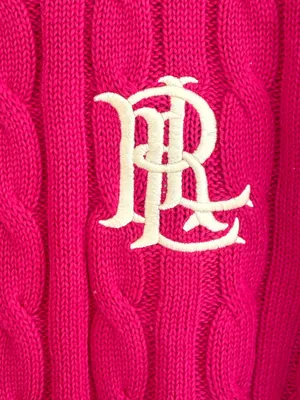 Lauren Ralph Lauren Fuchsia Cable-Knit Short Sleeve Crewneck Sweater Size S thumbnail 2