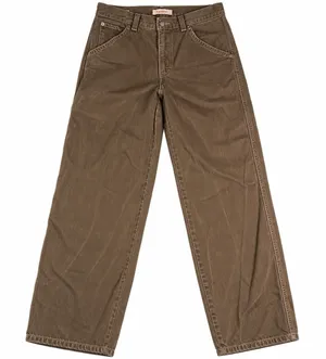 Levis Dad Utility Carpenter Jean Women Sz 26x30 Brown Denim Premium Big E thumbnail 1