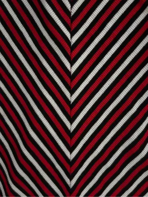 Heart & Hips Burgundy and White Chevron Striped Maxi Dress thumbnail 3