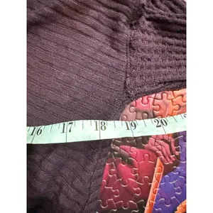 Free People Women Purple Waffle Knit Thermal Tunic Scoop Neck Long Sleeve Small‎ thumbnail 7