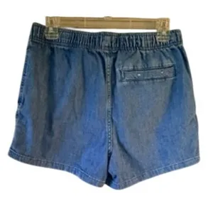 Zara Women’s Small Denim Pull-On Shorts Elastic Waist thumbnail 3