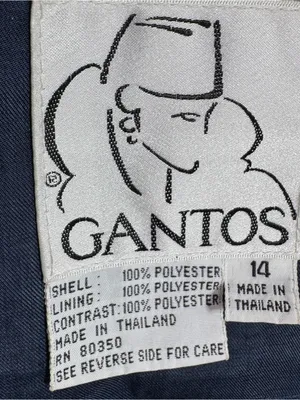Vintage 90s Gantos Long Trench Rain Coat Navy Blue Yellow Size 14 Oversized thumbnail 10