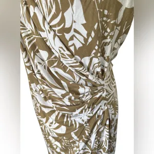 Tommy Bahama White and Tan Leaf Print Dress thumbnail 3
