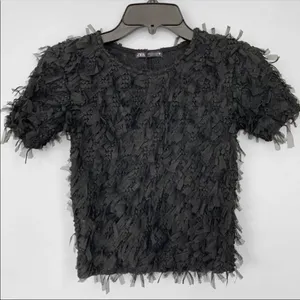 Zara chiffon crop top thumbnail 1