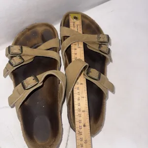 Birkenstock Franca Tan Leather Crisscross Strappy Slides Sandals Size EU 38 N thumbnail 9
